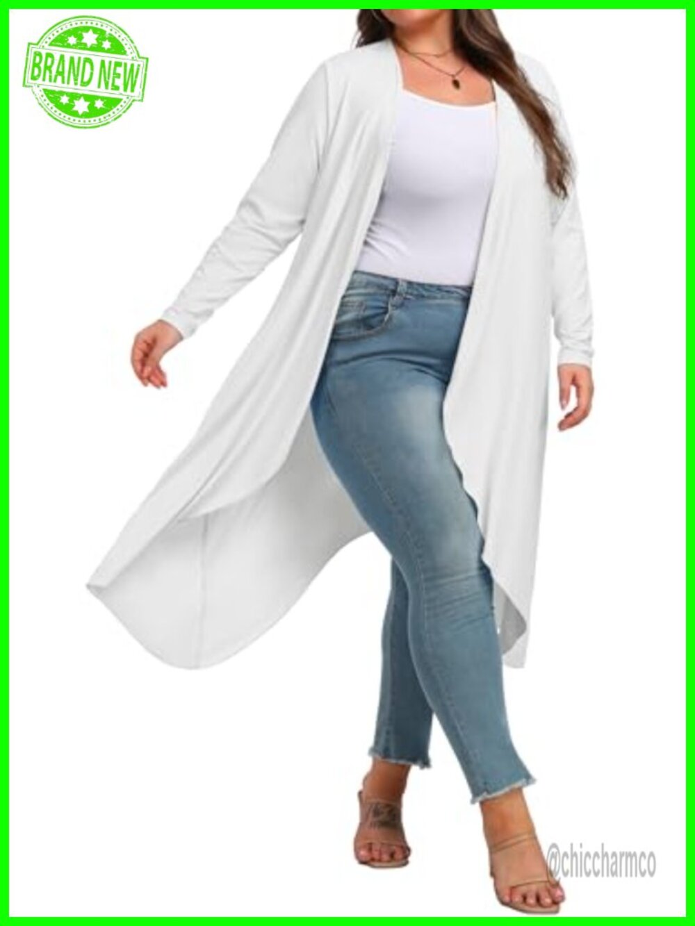 Plus Size Cardigan Women Lightweight Duster Long Sleeve Open Front